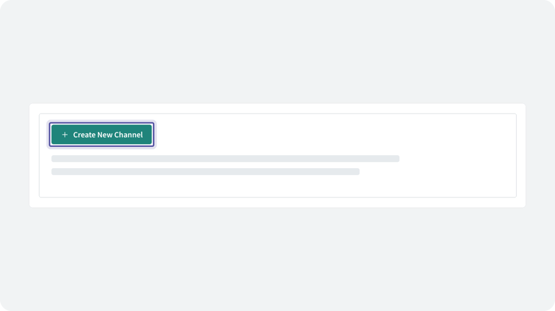 Channels page with the Create New Channel button highlighted